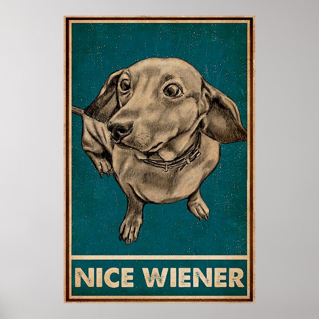 Poster Retro Nice Bumbum Dachshund citações engraçadas (Frente)