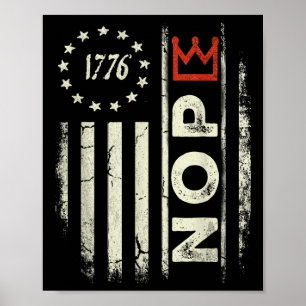 Poster Retro No Kings - Sinal de Protesto Vertical Bandei