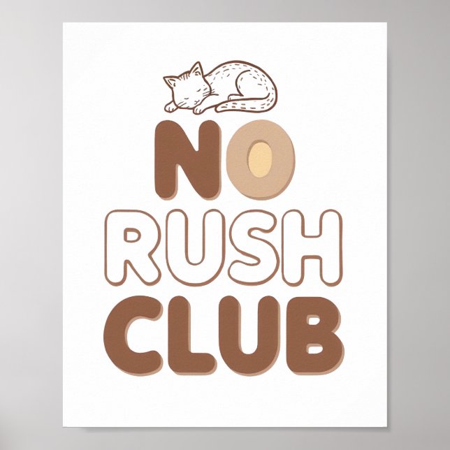 Poster Retro "No Rush Club" for Relaxing (Frente)