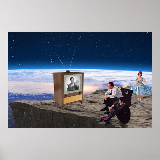 Poster Retro Nuclear Family Poster: Mid-Century Space Art (Frente)