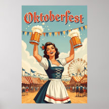 Retro Oktoberfest Art - Cerveja e Celebração