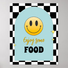 Poster Retro One Happy Dude Aniversário Aproveite Algum S