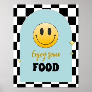 Poster Retro One Happy Dude Aniversário Aproveite Algum S