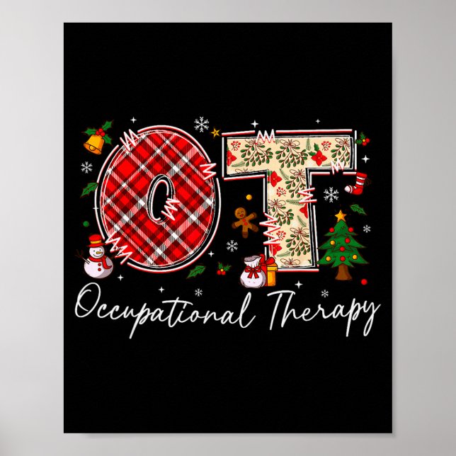 Poster Retro Ot Occupational Therapy Santa Christmas Ot S (Frente)