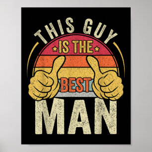 Poster Retro Padrinho de Casamento Padrasto Engraçado Noi