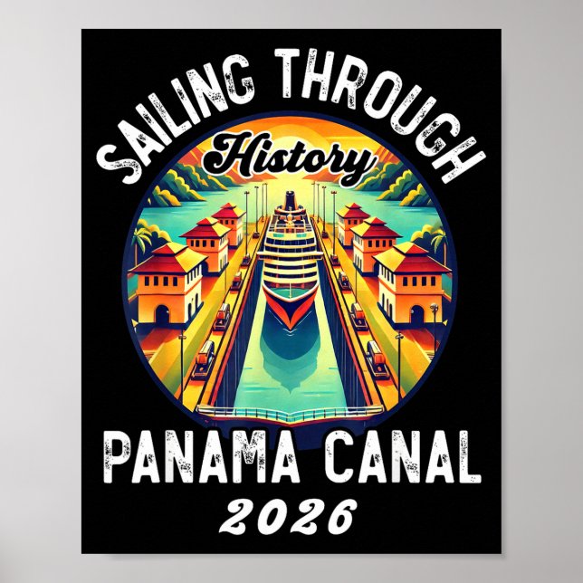 Poster Retro Panama C Panama Waterway Sailing Cruising 20 (Frente)