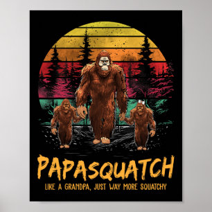 Poster Retro Papá Esmagado Como Um Avô Engraçado Sa