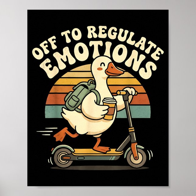 Poster Retro para regular emoções ganso saúde mental (Frente)