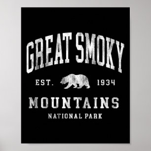 Poster Retro Parque Nacional das Grandes Montanhas Fumosa