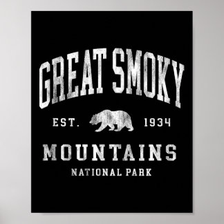 Poster Retro Parque Nacional das Grandes Montanhas Fumosa