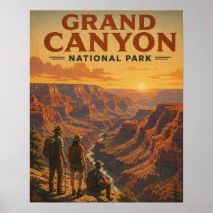 Poster Retro Parque Nacional do Grand Canyon Estilo WPA C