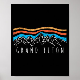 Poster Retro parque nacional grand teton wyoming vintage