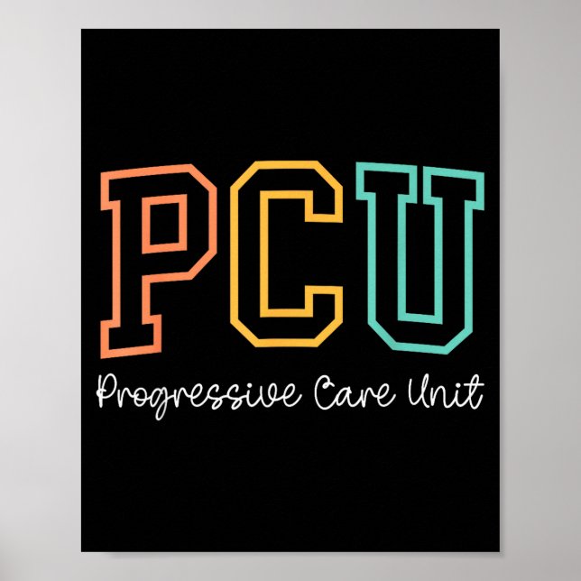 Poster Retro Pcu Progressive Care Unit Rn Nurse Nursing W (Frente)