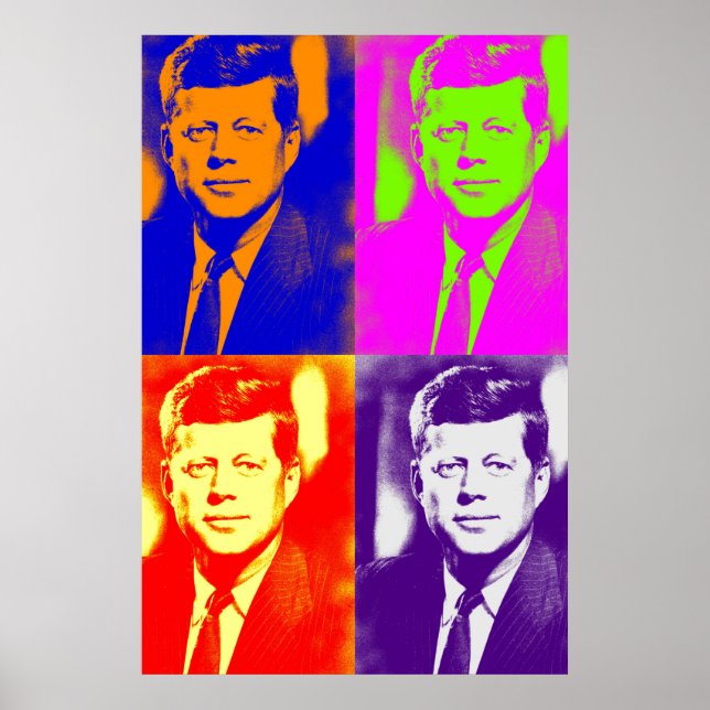 Poster Retro Pop Art JFK John F. Kennedy (Frente)