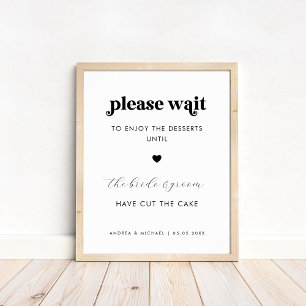 Poster Retro, por favor, espere por Desserts Cake Weding