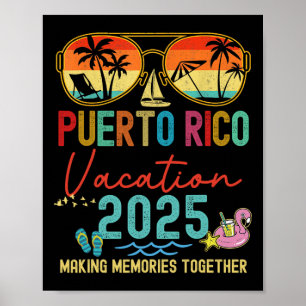 Poster Retro Porto Rico Férias 2025 Memórias Corresponden