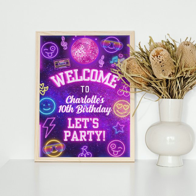 Poster Retro Pré-Disquete Y2K Sorria Face Neo-Festa Rosa  (Criador carregado)