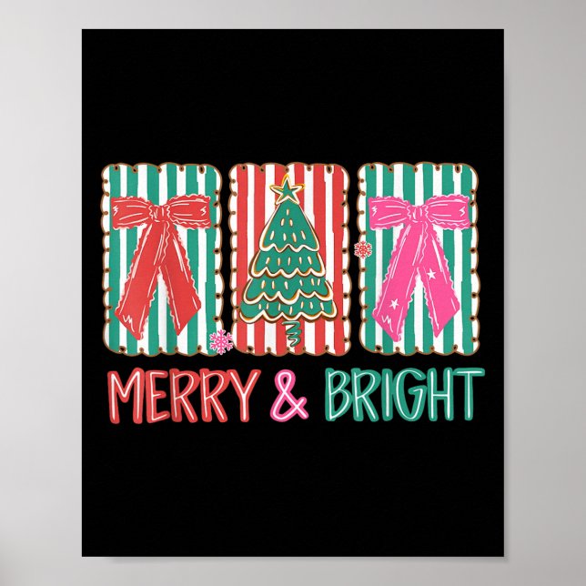 Poster Retro Preppy Merry And Bright Girly Coquette Chris (Frente)