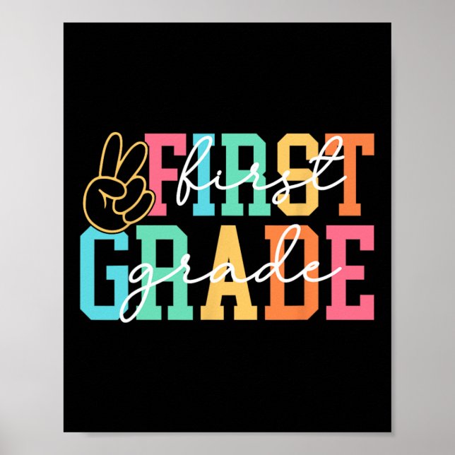 Poster Retro Primeira Série Preppy De Volta à Escola Prof (Frente)