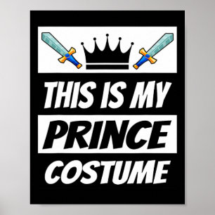 Poster Retro Prince Costume Dia de as Bruxas engraçado Fi
