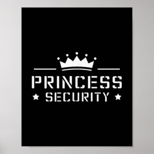 Poster Retro Princess Security Boys Brother Pai de Aniver