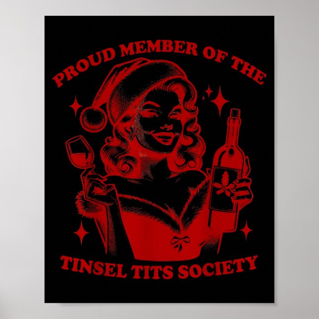 Poster Retro Proud Member Of Tinsel Society Lady Christma (Frente)