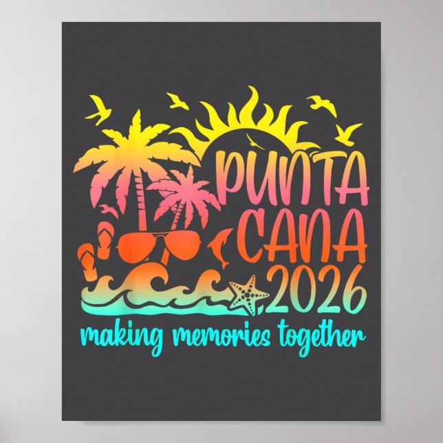 Poster Retro Punta Vacation Cana Making Memories Together (Frente)