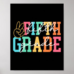 Poster Retro Quinta Série Preppy De Volta à Escola Profes
