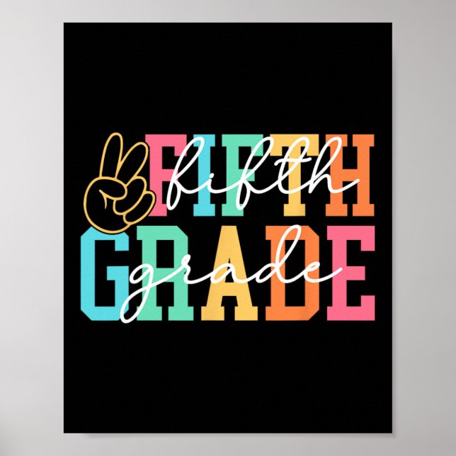 Poster Retro Quinta Série Preppy De Volta à Escola Profes (Frente)