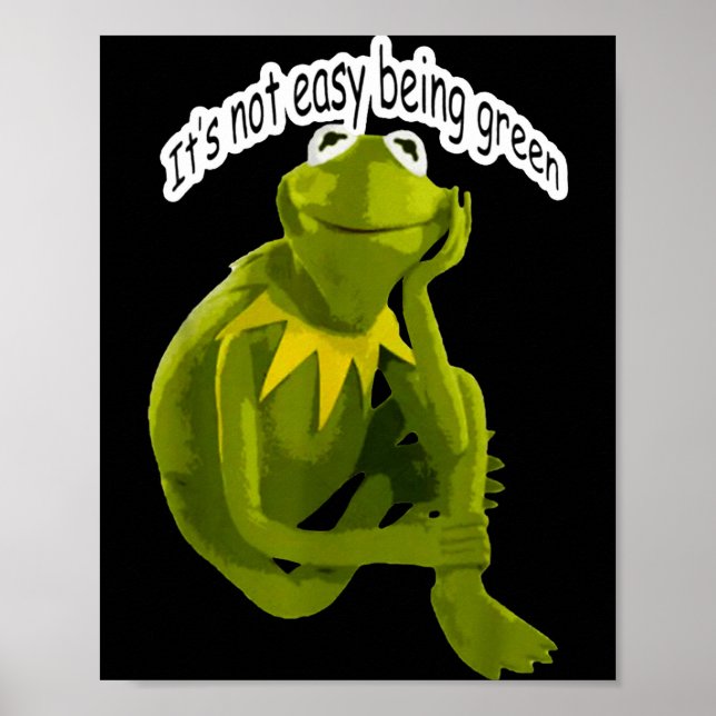 Poster Retro Quote Its Not Easy Being Green Funny Frog An (Frente)