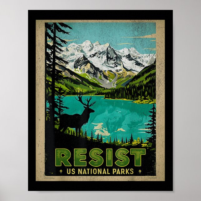 Poster Retro Resist Alt Us National Park Nps Service (Frente)