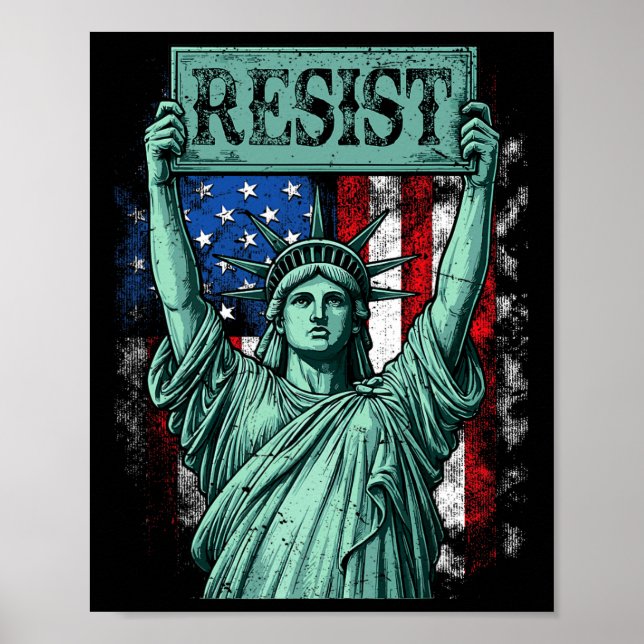 Poster Retro Resist Not My President Anti-trump  (Frente)