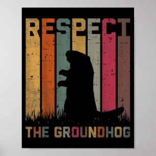 Poster Retro Respeito O Groundhog Woodchuck Animal Solo
