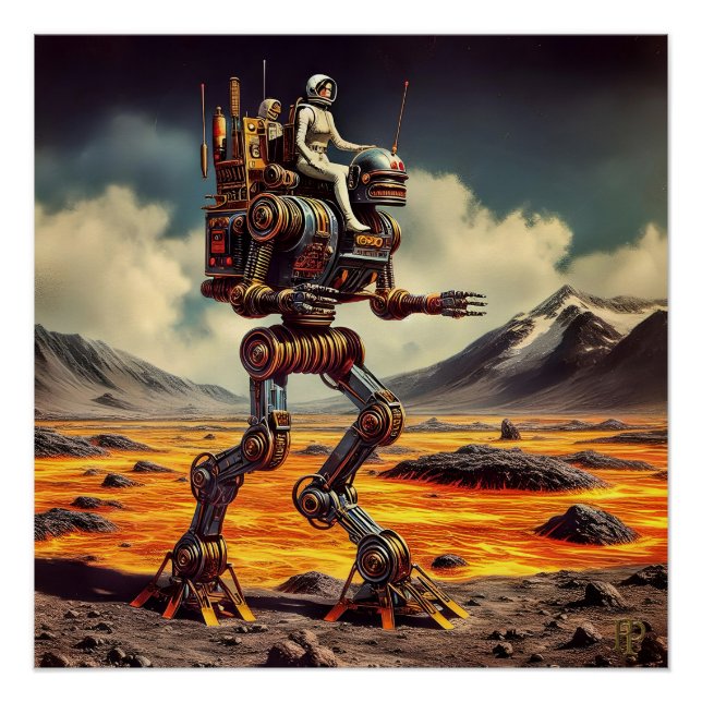 Pôster Retro Robótico (Frente)