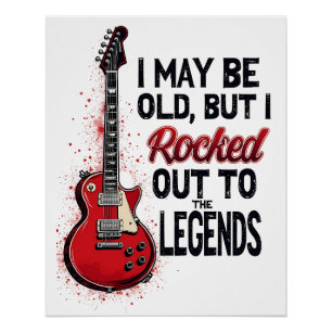Pôster Retro Rock Guitar Classic Music Nostalgia Design