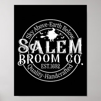 Poster Retro Salem Broom Company Est 1692 Machusets Hall