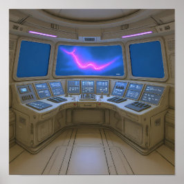 Poster Retro Sci-Fi Cockpit: Pilot's Uplink Console Art