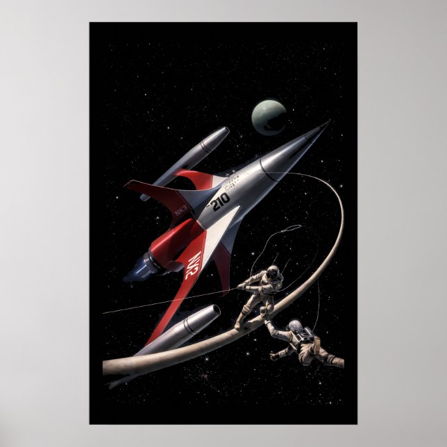 Poster Retro Sci-Fi Fantasy Space Astronauts Art (Frente)