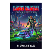 Retro Sci Fi Tactical Lawn Hero Parody