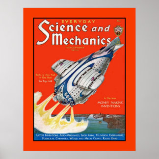 Pôster Retro Science Fiction 1931 revista cobrir