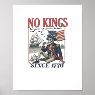 Poster Retro Sem Reis Desde 1776 Rejeitando Reis Clássico