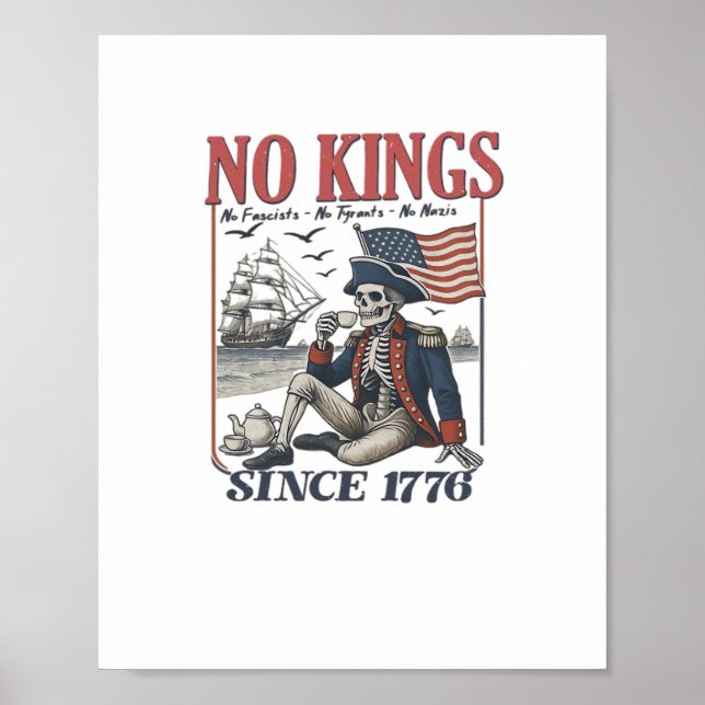 Poster Retro Sem Reis Desde 1776 Rejeitando Reis Clássico (Frente)