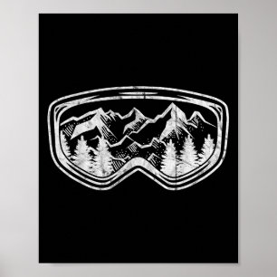 Poster Retro Ski Snowboard Goggles Gift Skit Snow Winte