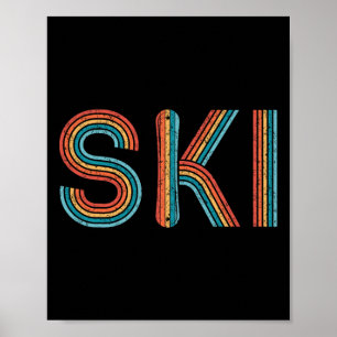 Poster Retro Ski Vintage 80s 90s Homens do Esportes de In