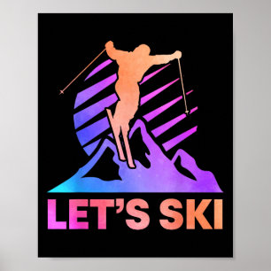 Poster Retro Ski Vintage 80s 90s Outfit Skiing
