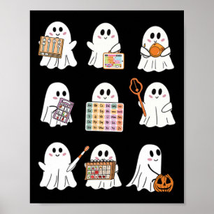 Poster Retro Slp Ghost Halloween Terapia De Fala Autumn F