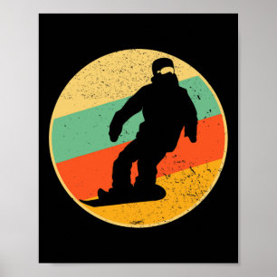 Poster Retro Snowboard Design Vintage Snowboard 70s