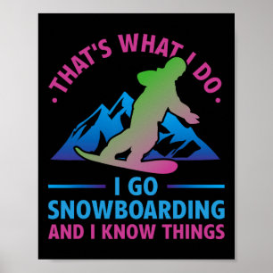 Poster Retro Snowboard dos anos 80 É o que faço Snowboard