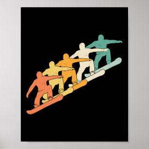 Poster Retro Snowboard Legal Vintage Snowboarder Silhou
