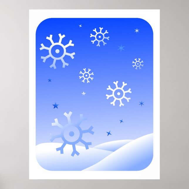 Poster Retro Snowflakes (Frente)